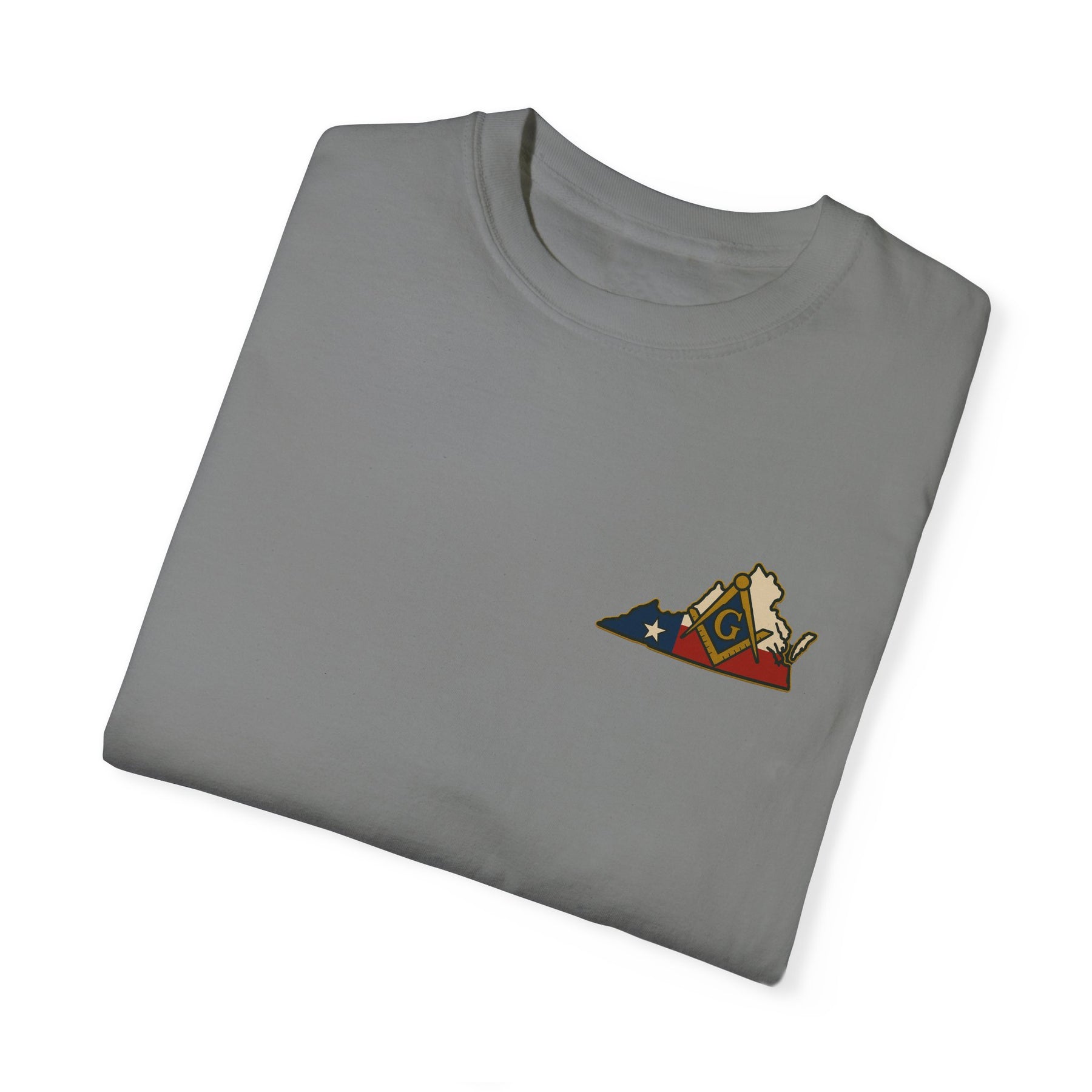 Master Mason Blue Lodge T-Shirt - Garment-Dyed Virginia Mason - Bricks Masons