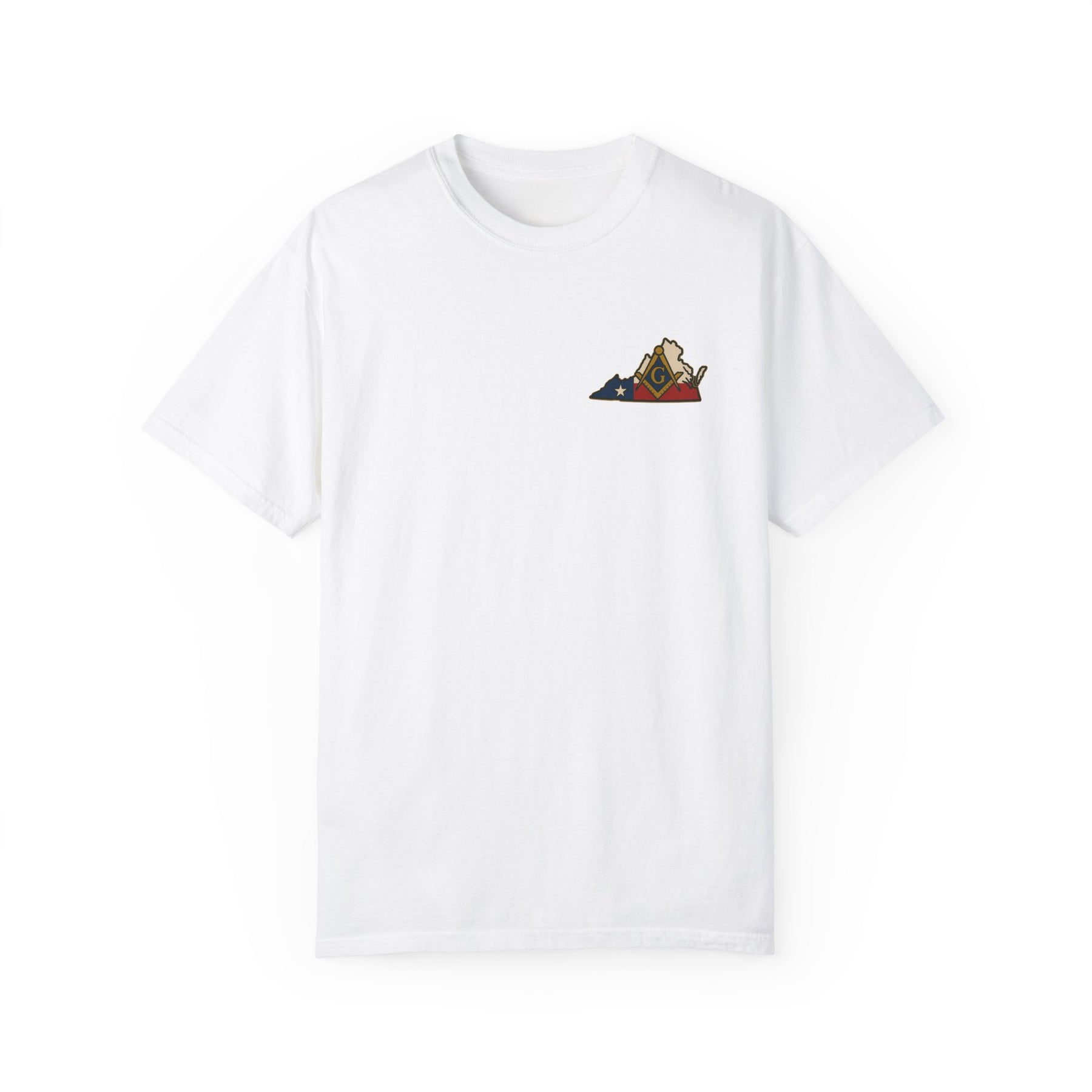 Master Mason Blue Lodge T-Shirt - Garment-Dyed Virginia Mason - Bricks Masons