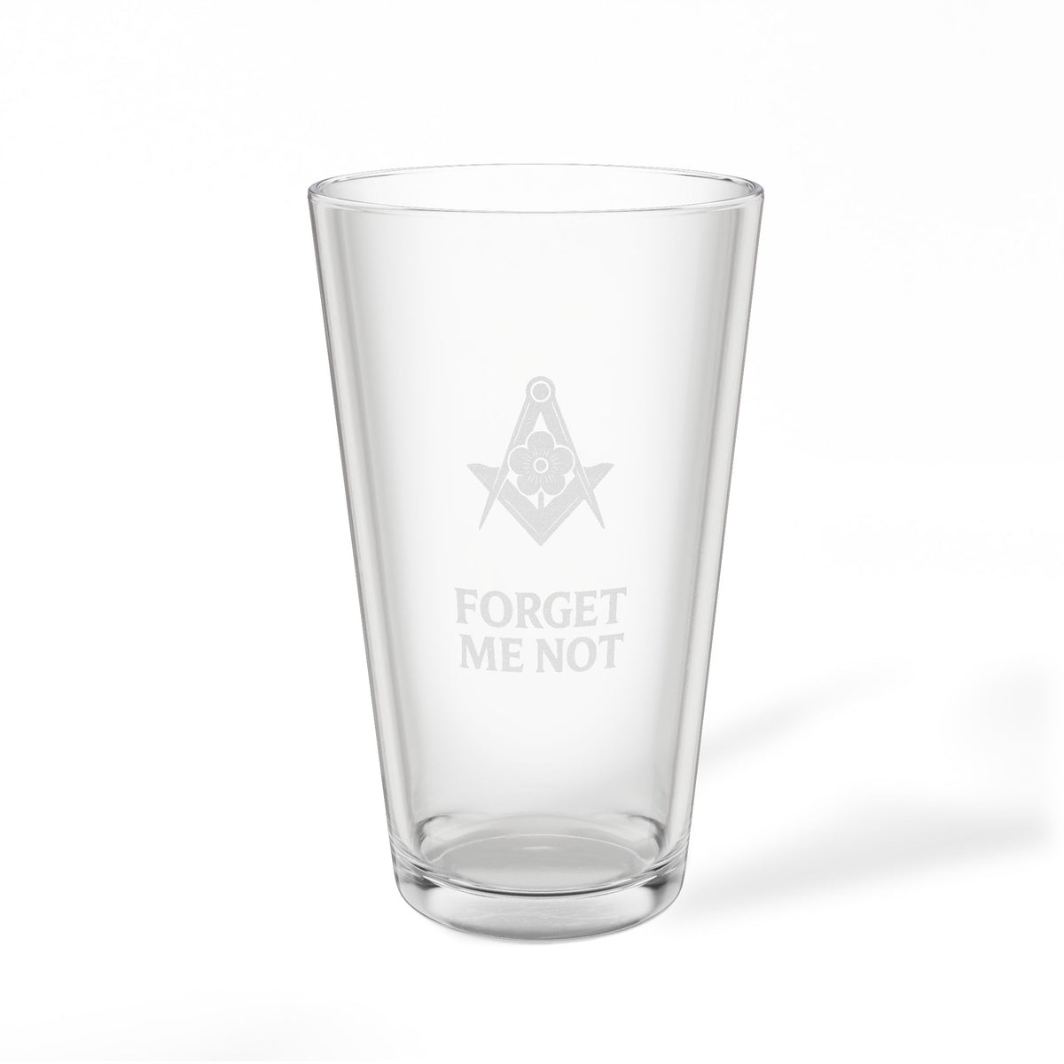Master Mason Blue Lodge Pint Glass - Square & Compass Forget Me Not
