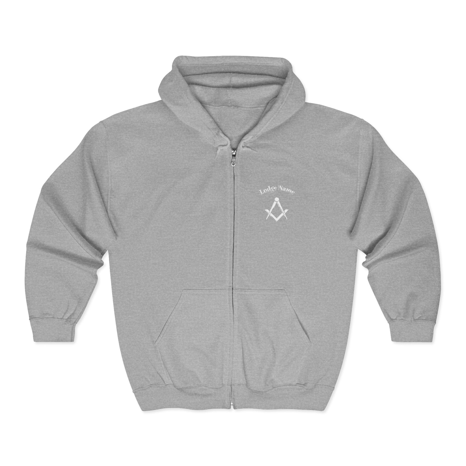 Master Mason Blue Lodge Hoodie - Zip Up Jacket Square & Compass with Personalization - Bricks Masons