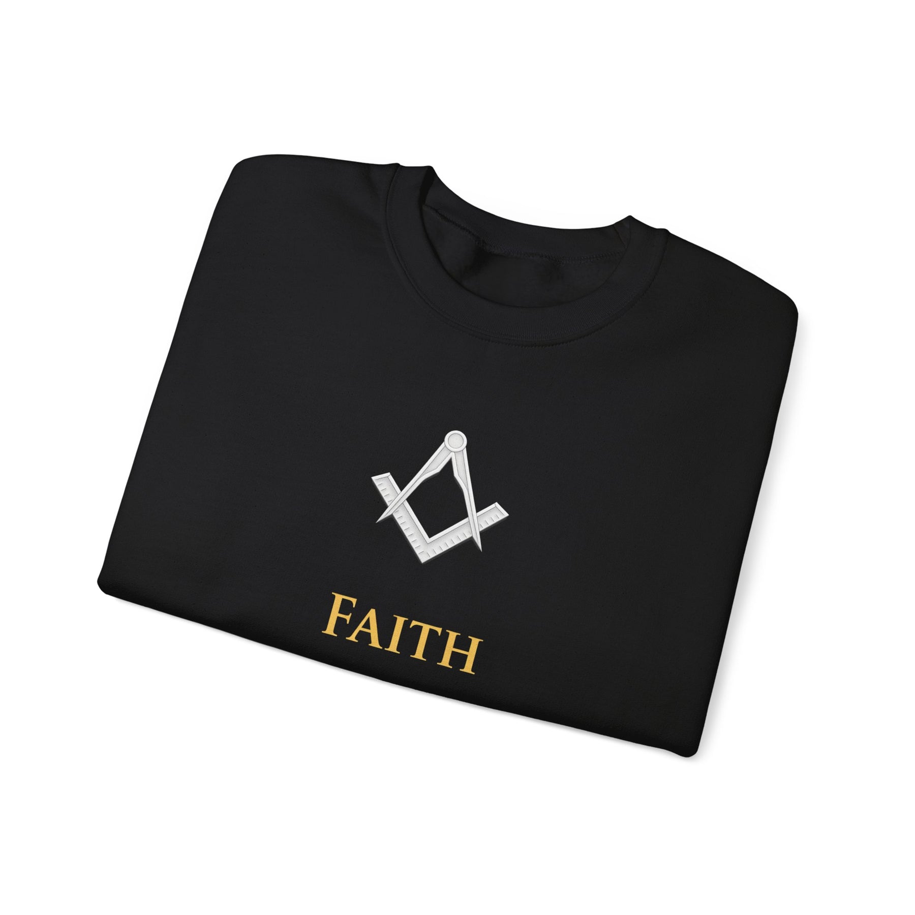 Master Mason Blue Lodge Sweatshirt - Faith Hope & Charity with Square & Compasses - Bricks Masons
