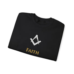 Master Mason Blue Lodge Sweatshirt - Faith Hope & Charity with Square & Compasses - Bricks Masons