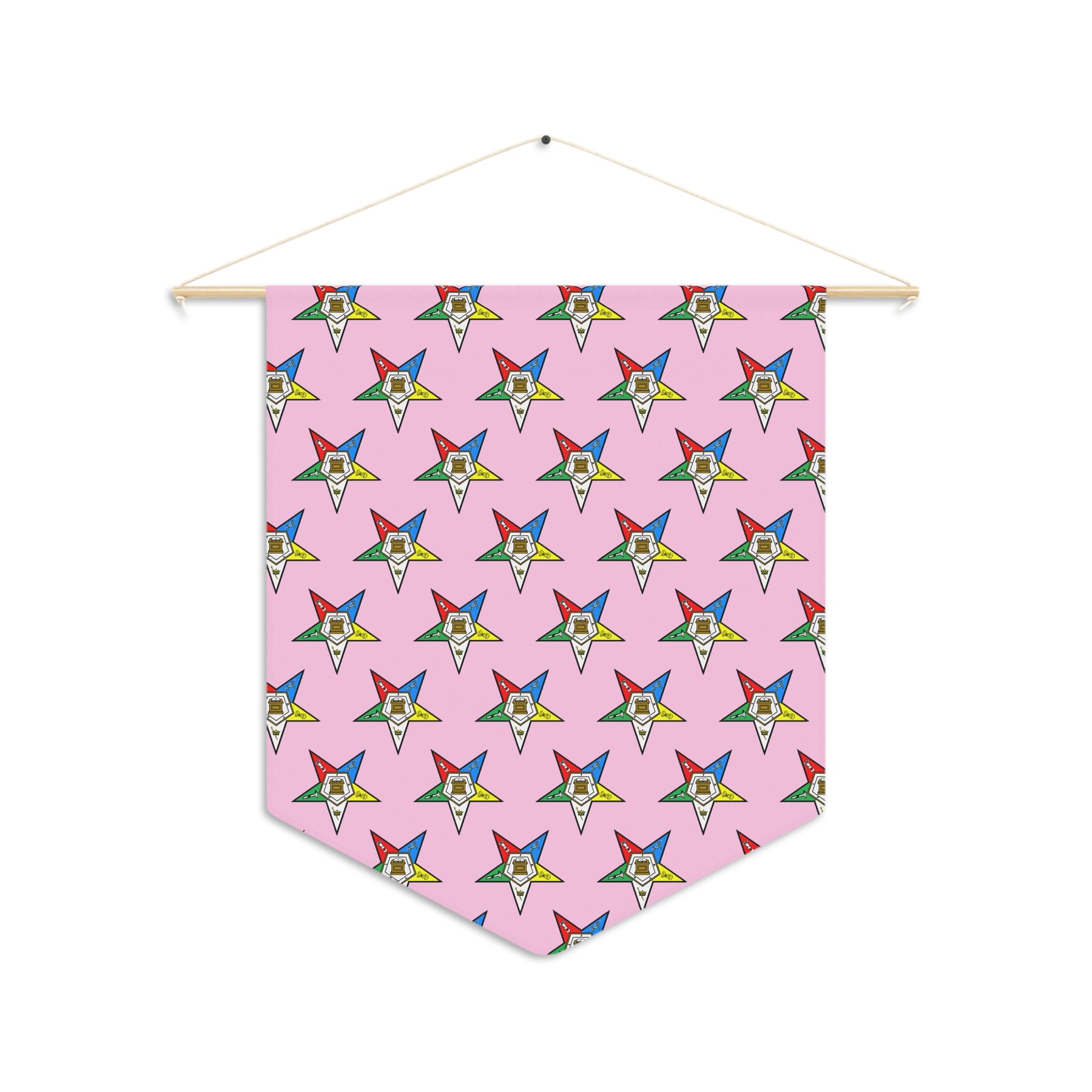 OES Pennant - Colorful Eastern Star Pattern - Bricks Masons