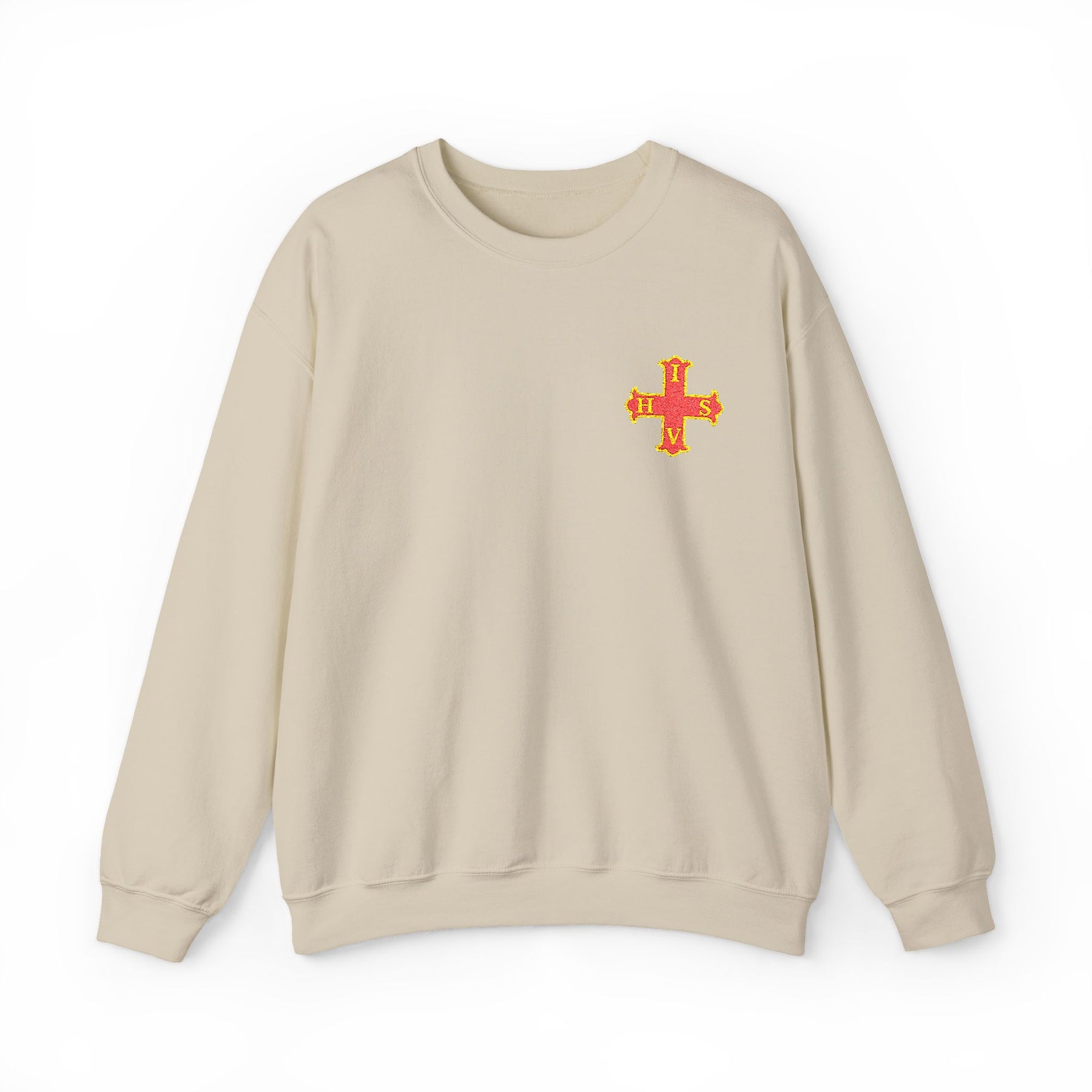 Red Cross of Constantine Sweatshirt - Left Chest Cross Embroidery - Bricks Masons