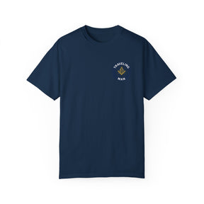 Master Mason Blue Lodge T-Shirt - Traveling Mason Garment-Dyed Tee - Bricks Masons