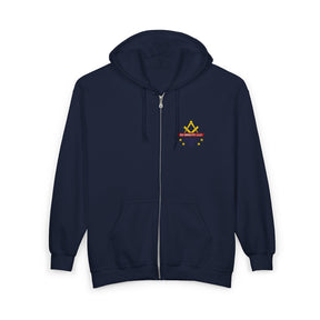 National Sojourners Hoodie - Zip Up Jacket Dual-Side Embroidery - Bricks Masons