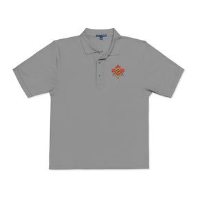 Master Mason Blue Lodge Canada Jurisdiction Polo Shirt - Embroidered Square & Compass G Maple Leaf - Bricks Masons