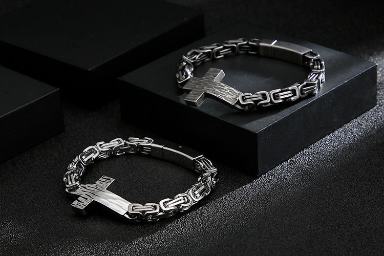 Knights Templar Commandery Bracelet - Silver Cross - Bricks Masons