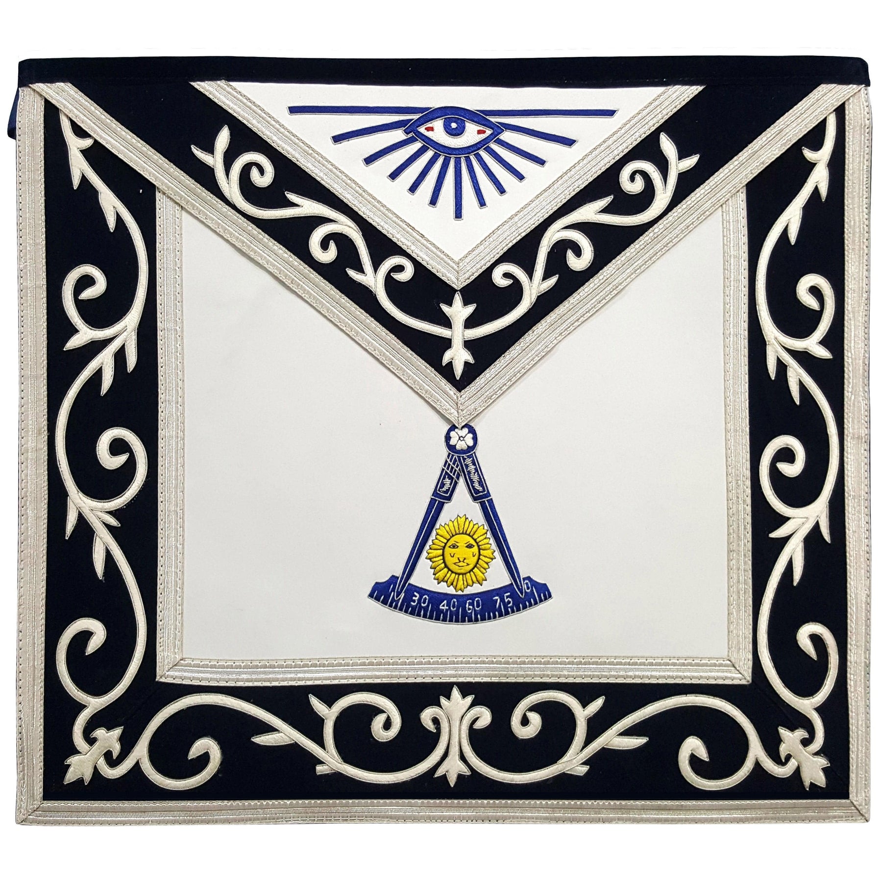 Past Master Blue Lodge California Regulation Apron - Silk Threaded