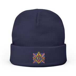 Master Mason Craft Beanie - Knit Embroidery United Kingdom Mason - Bricks Masons