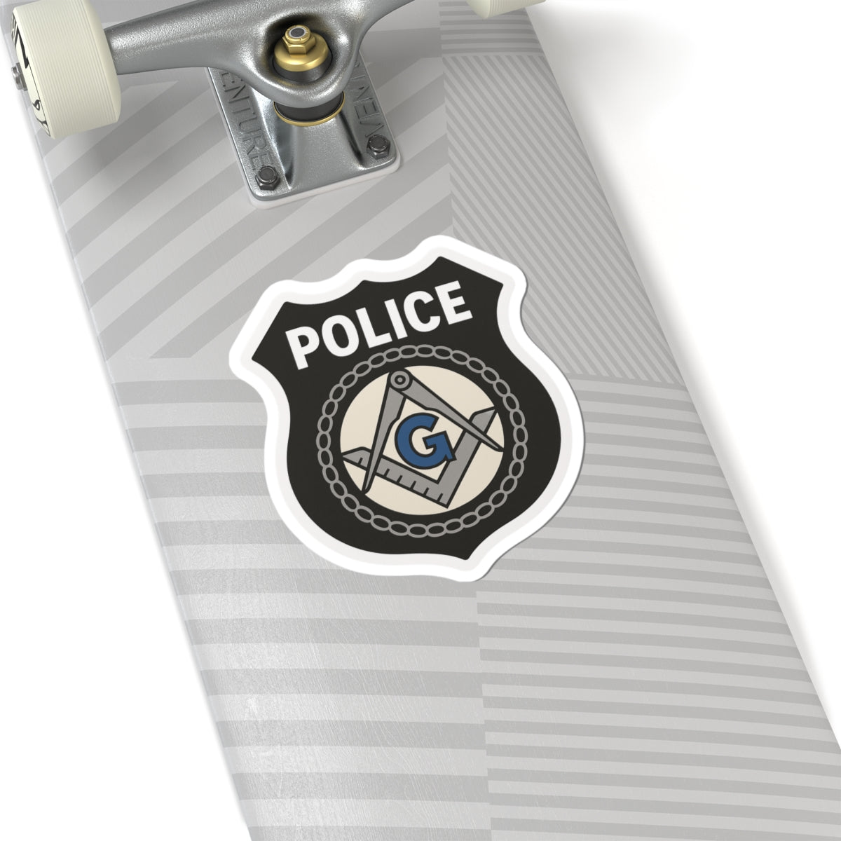 Master Mason Blue Lodge Sticker Decal - Kiss-Cut Police Badge - Bricks Masons