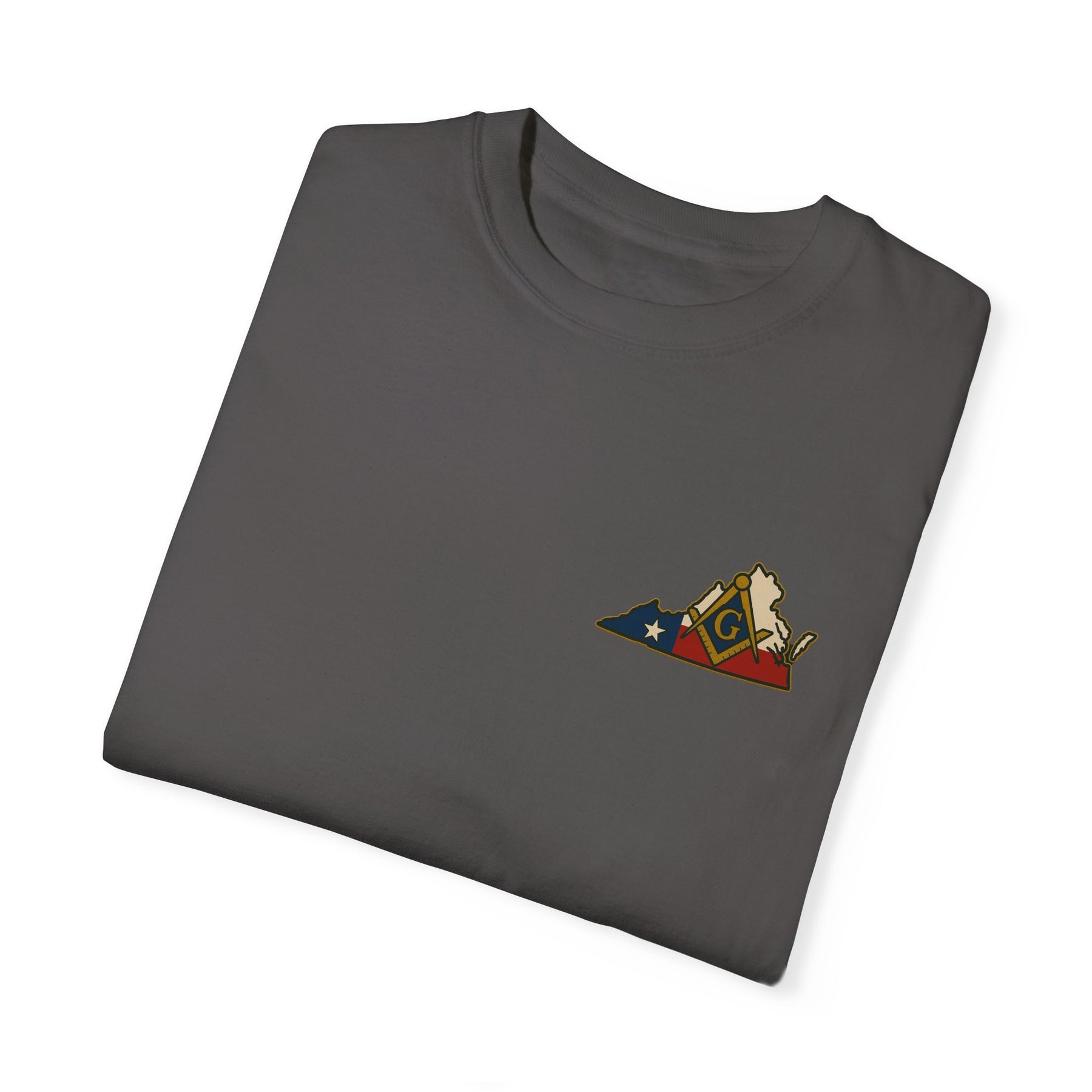 Master Mason Blue Lodge T-Shirt - Garment-Dyed Virginia Mason - Bricks Masons