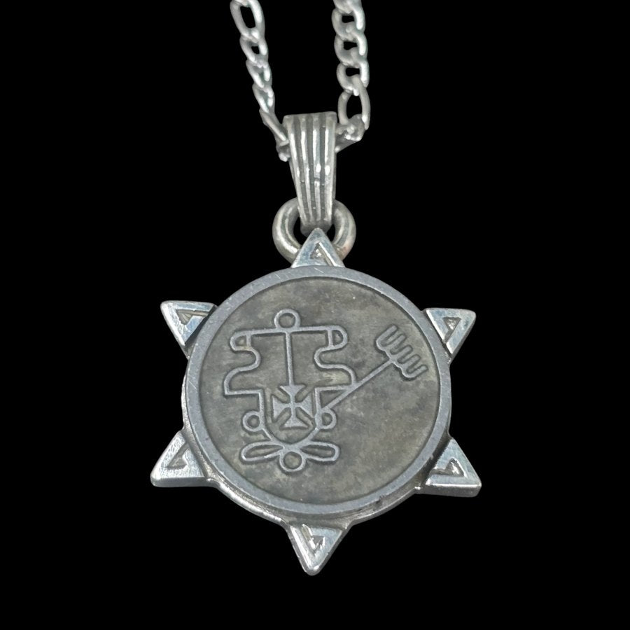 Demon Pendant 20 KING PURSON and Secret Seal of Solomon 72 Demons Lesser Key of Solomon Goetia In Silver 3 x 2.5 cm 12 Gr Art 1879 - Bricks Masons