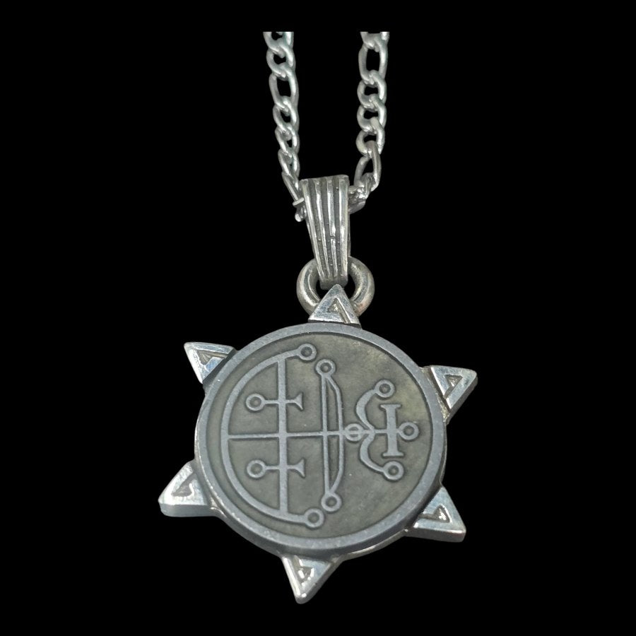 I wove Demon 23 DUKE AIM and Secret Seal of Solomon 72 Demons Lesser Key of Solomon Goetia In Silver 3 x 2.5 cm 12 Gr Art 1882 - Bricks Masons