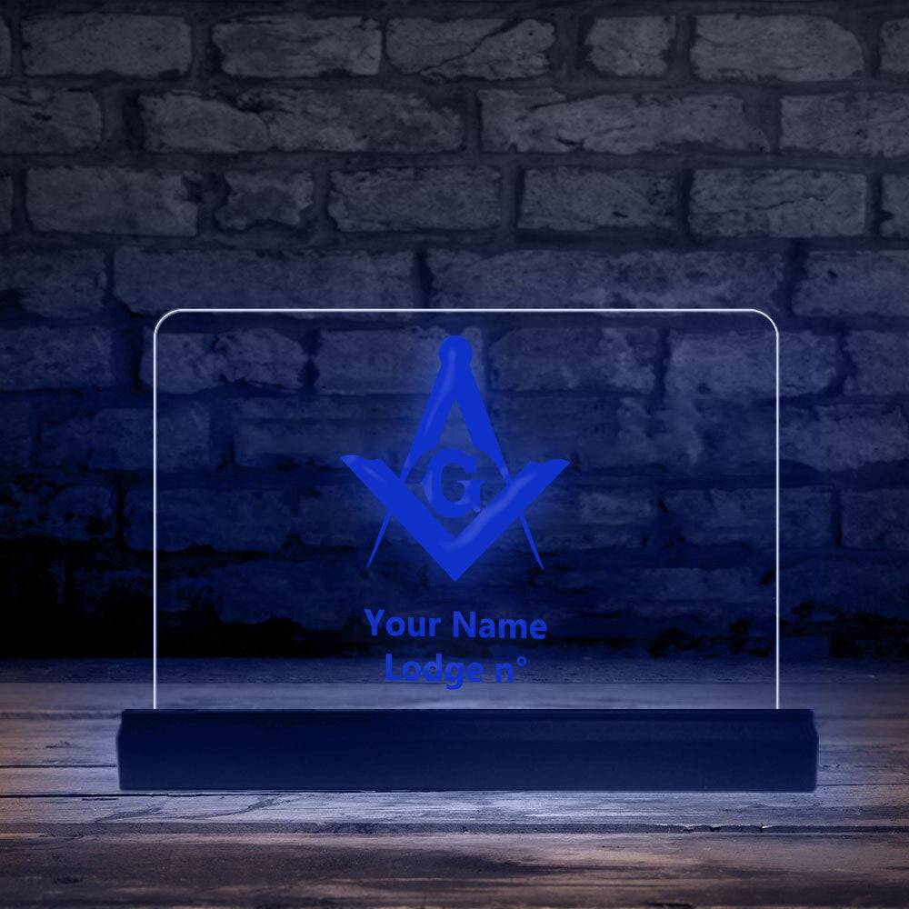 Master Mason Blue Lodge LED Sign - 3D Glowing light