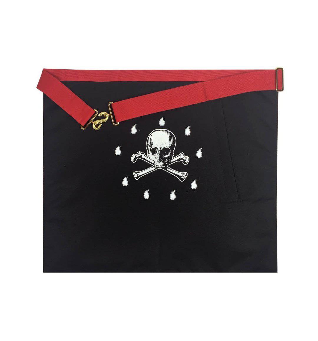 Scottish Rite Apron - White & Red Moire Ribbon