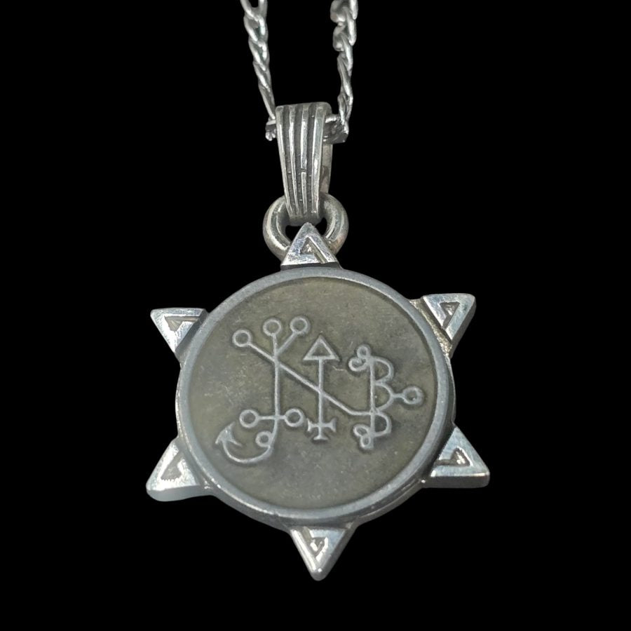 I commemorated Demon 51 KING BALAM and Secret Seal of Solomon 72 Demons Lesser Key of Solomon Goetia In Silver 3 x 2.5 cm 12 Gr Art 1910 - Bricks Masons