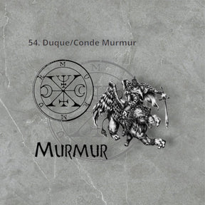 I commemorated Demon 54 DUKE COUNT MURMUR and Secret Seal of Solomon 72 Demons Lesser Key of Solomon Goetia In Silver 3 x 2.5 cm 12 Gr Art 1913 - Bricks Masons