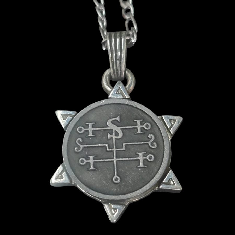 I commemorate Demon 72 COUNT ANDROMALIUS and Secret Seal of Solomon 72 Demons Lesser Key of Solomon Goetia In Silver 3 x 2.5 cm 12 Gr Art 1931 - Bricks Masons