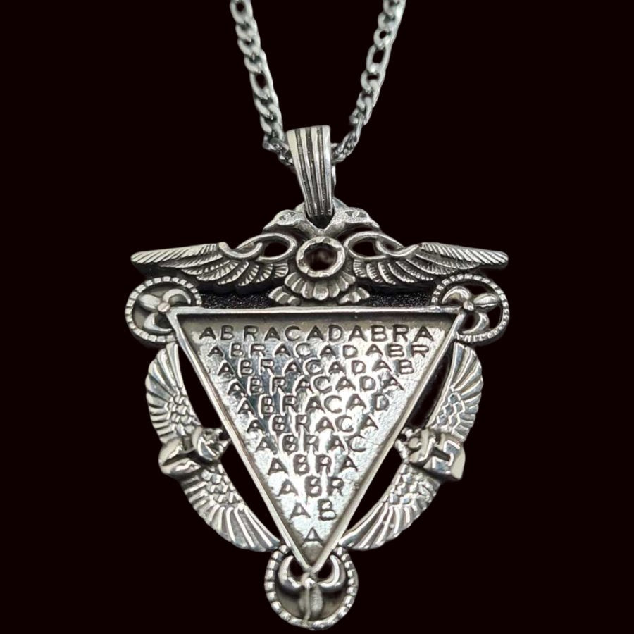 Silver Abracadabra And Isis Pendant 4.5 X 4 Cm Weighs 15 Gr Art 196 - Bricks Masons