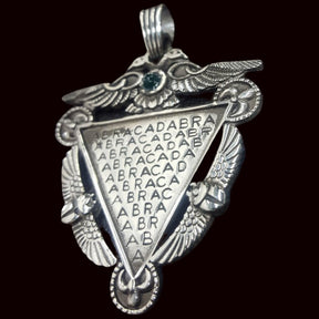 Silver Abracadabra And Isis Pendant 4.5 X 4 Cm Weighs 15 Gr Art 196 - Bricks Masons
