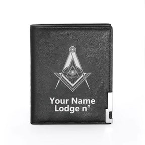 Master Mason Blue Lodge Wallet - Black & Brown