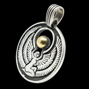 Isis Medal in Silver with Gold 3.5 x 2.5 cm 7 g Art 200 - Bricks Masons
