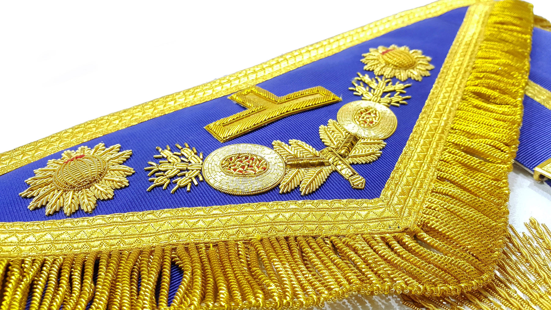 Past Grand Master Blue Lodge Apron - Gold Hand Embroidery