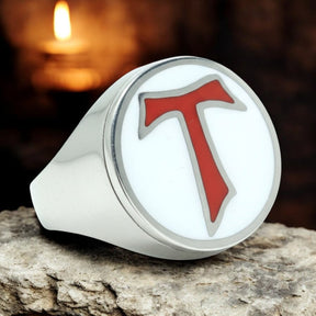 Templar Ring Tau Cross in Silver 1.8 cm 12 g Art 203 - Bricks Masons