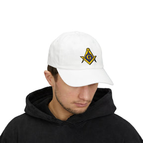 Master Mason Blue Lodge Baseball Cap - Gold & Blue Embroidered Square & Compass G - Bricks Masons