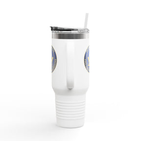 International Masons Ringneck Tumbler - Blue & White Stainless Steel & Insulated - Bricks Masons