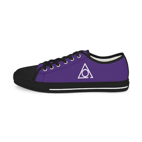 LOCOP Sneaker - Low Top Sneaker Black & White Purple Canvas White Emblem - Bricks Masons