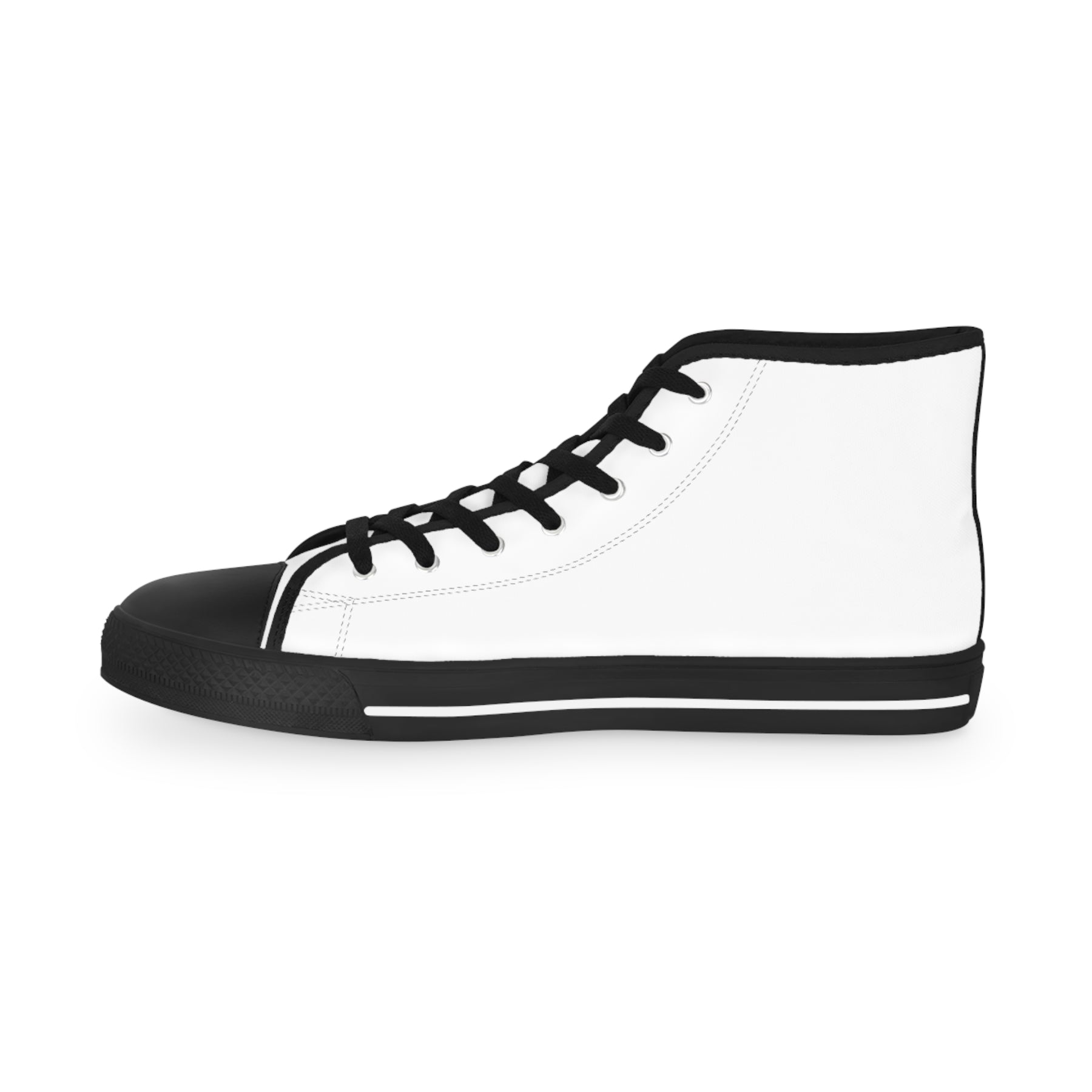 PYCH Sneaker - High Top Black & White Sole White Canvas - Bricks Masons