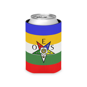 OES Can Cooler - Colorful Star With Polyester Exterior - Bricks Masons