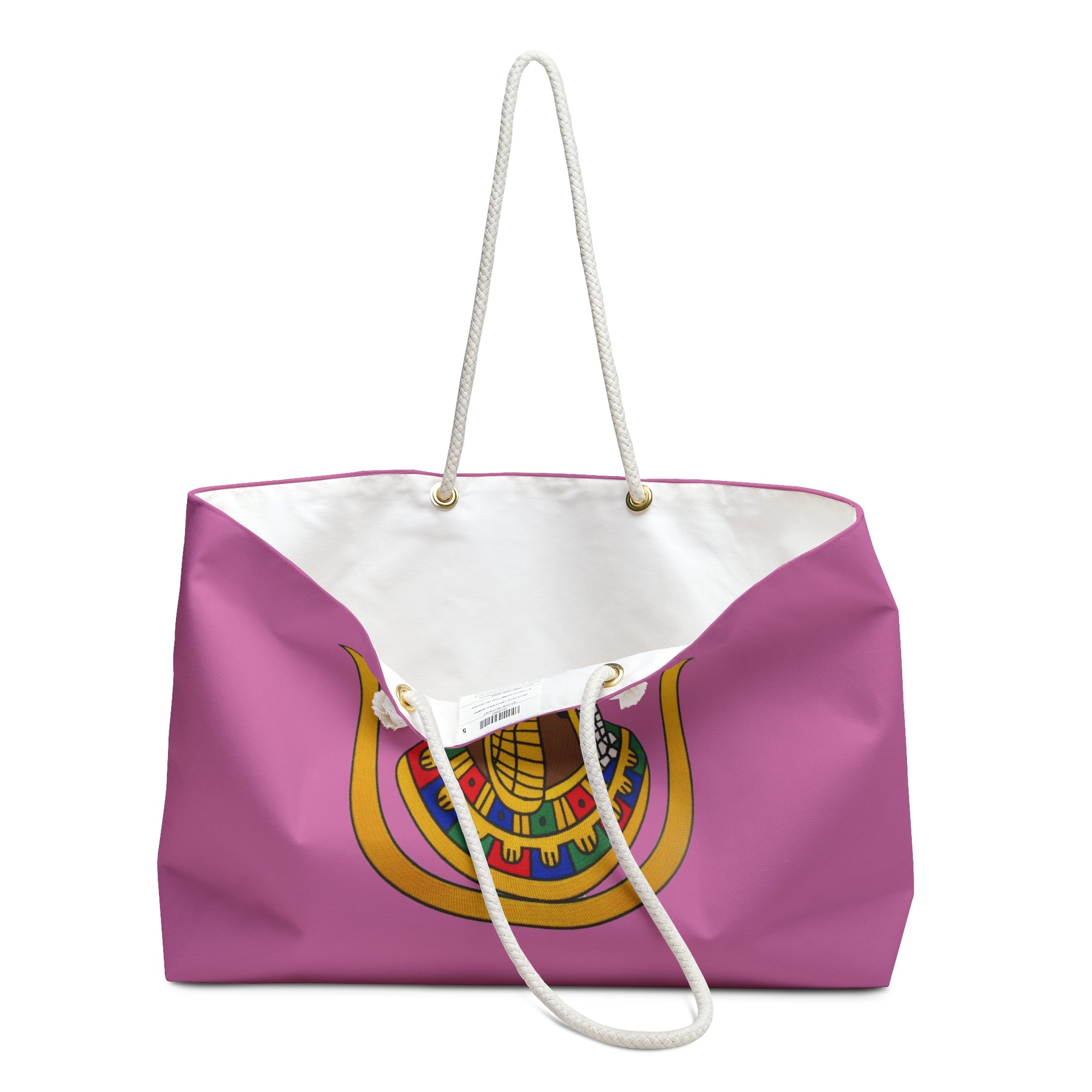 DOI Travel Bag - Pink Spun Polyester With Rope Handles - Bricks Masons