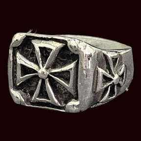 Templar Cross Ring in Silver 1.5 cm 15 g Art 277 - Bricks Masons