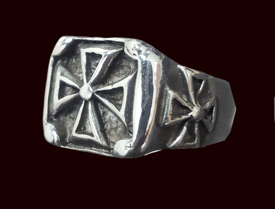Templar Cross Ring in Silver 1.5 cm 15 g Art 277 - Bricks Masons