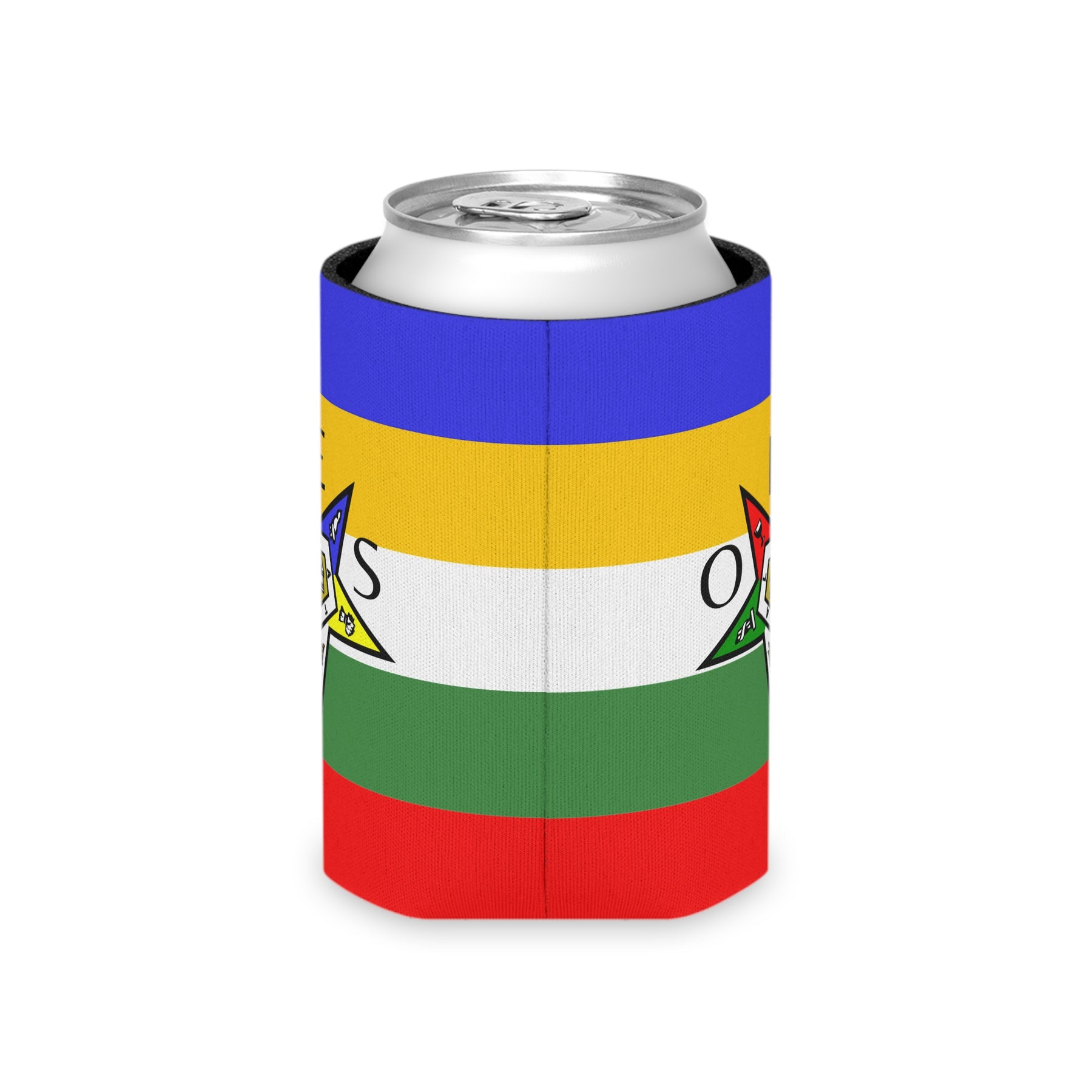 OES Can Cooler - Colorful Star With Polyester Exterior - Bricks Masons
