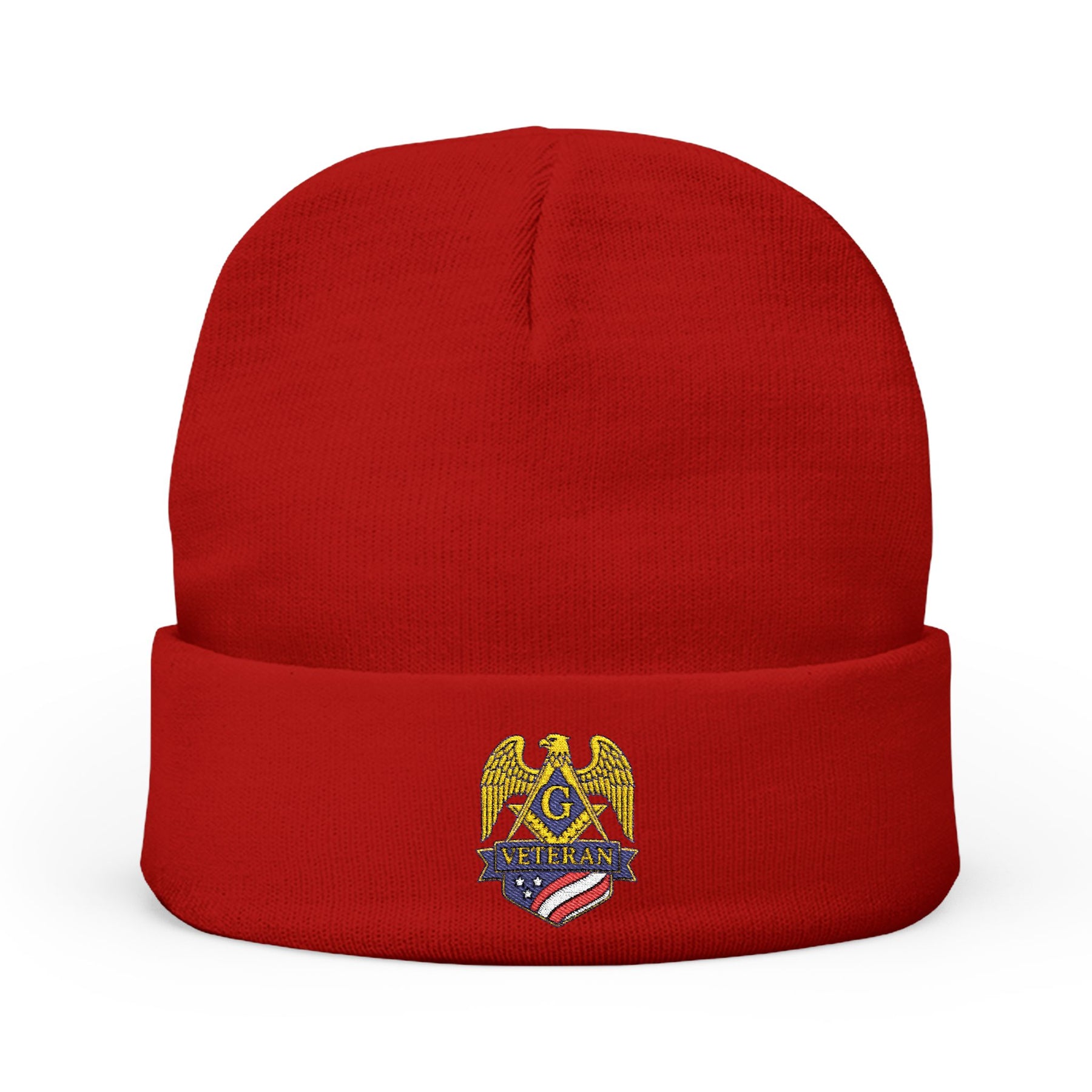 Master Mason Blue Lodge Beanie - Knit Embroidery Veteran Mason Various Colors - Bricks Masons