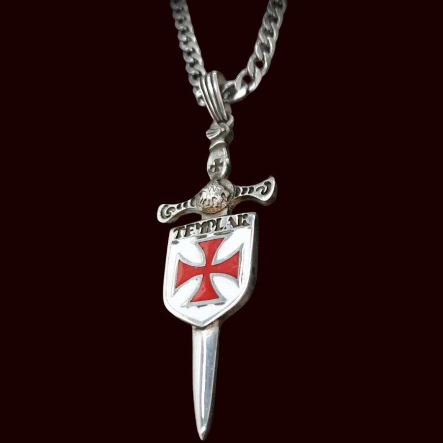 Knights Templar Cross Pendant, Silver, 7.5 cm, 10 g, Art. 296 - Bricks Masons