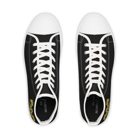 Master Mason Blue Lodge Sneaker - High Top Black & White Sole Black Canvas Veteran Mason - Bricks Masons