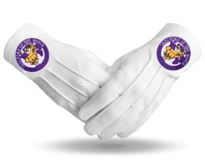 Elks of the World Gloves - White Cotton Buck and Doe - Bricks Masons