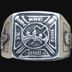Masonic Ring In Hoc Signo Vinces in Silver 1.5 cm 9 gr Art 308 - Bricks Masons