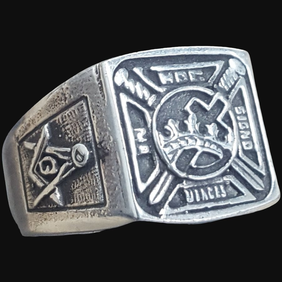 Masonic Ring In Hoc Signo Vinces in Silver 1.5 cm 9 gr Art 308 - Bricks Masons