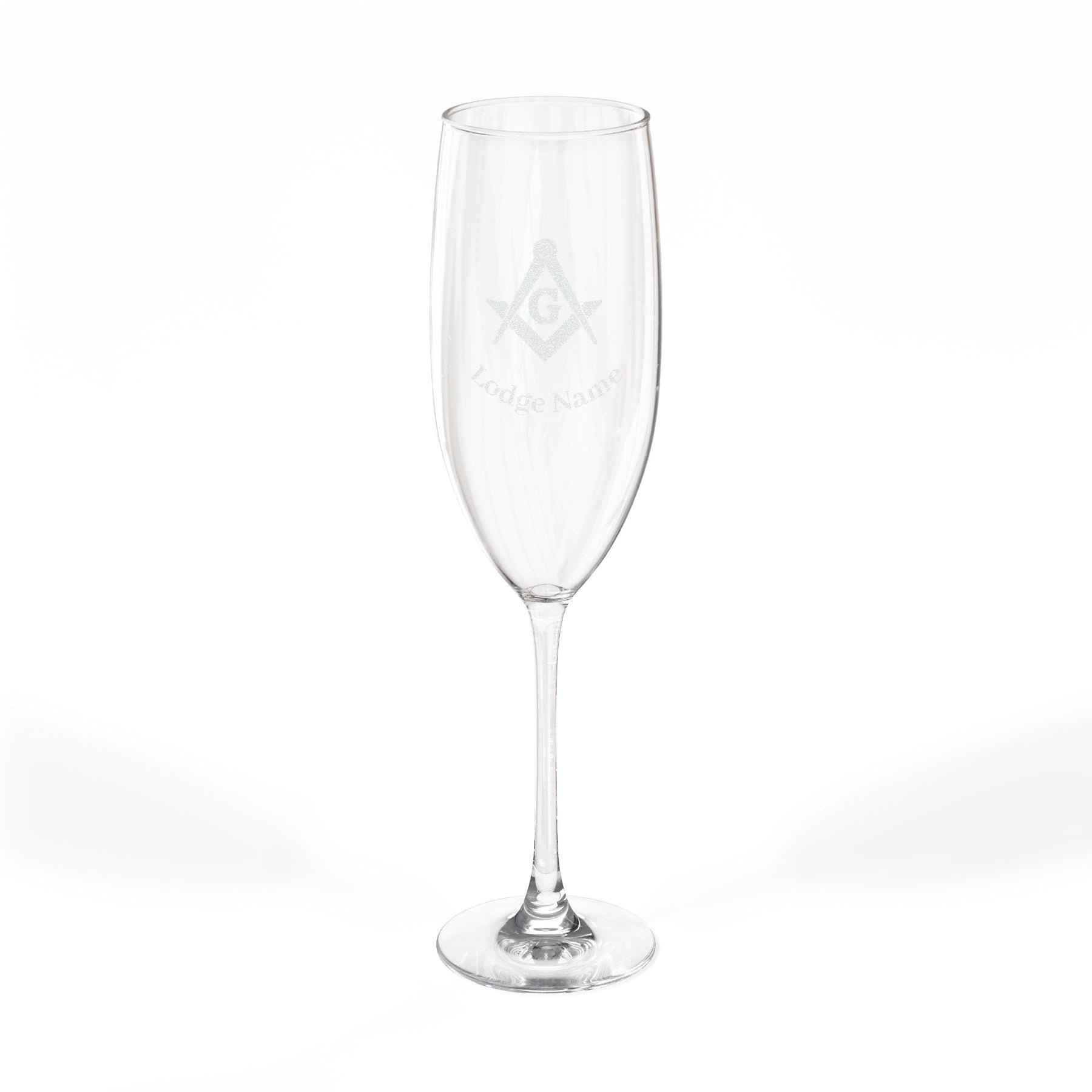 Master Mason Blue Lodge Champagne Flute - Square & Compass G with Personalization - Bricks Masons