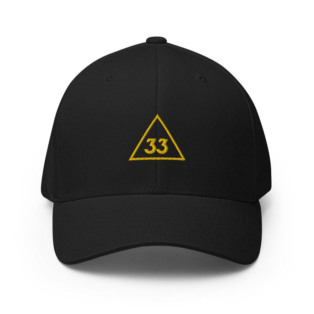 33rd Degree Scottish Rite Baseball Cap - Golden Embroidery - Bricks Masons