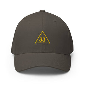 33rd Degree Scottish Rite Baseball Cap - Golden Embroidery - Bricks Masons