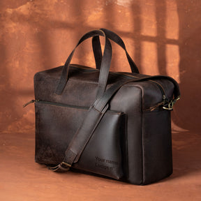 33rd Degree Scottish Rite Briefcase - Dark Brown Cow Leather - Bricks Masons