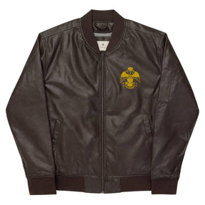 33rd Degree Scottish Rite Jacket - Wings Down Leather Golden Embroidery - Bricks Masons