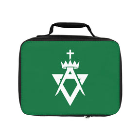 Allied Masonic Degrees Lunch Bag - Green & White Zipper Closure - Bricks Masons